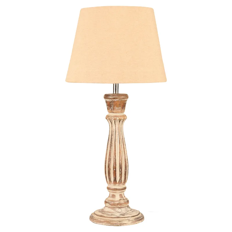 Whittle Cone Cotton Table Lamp - Beige media 4