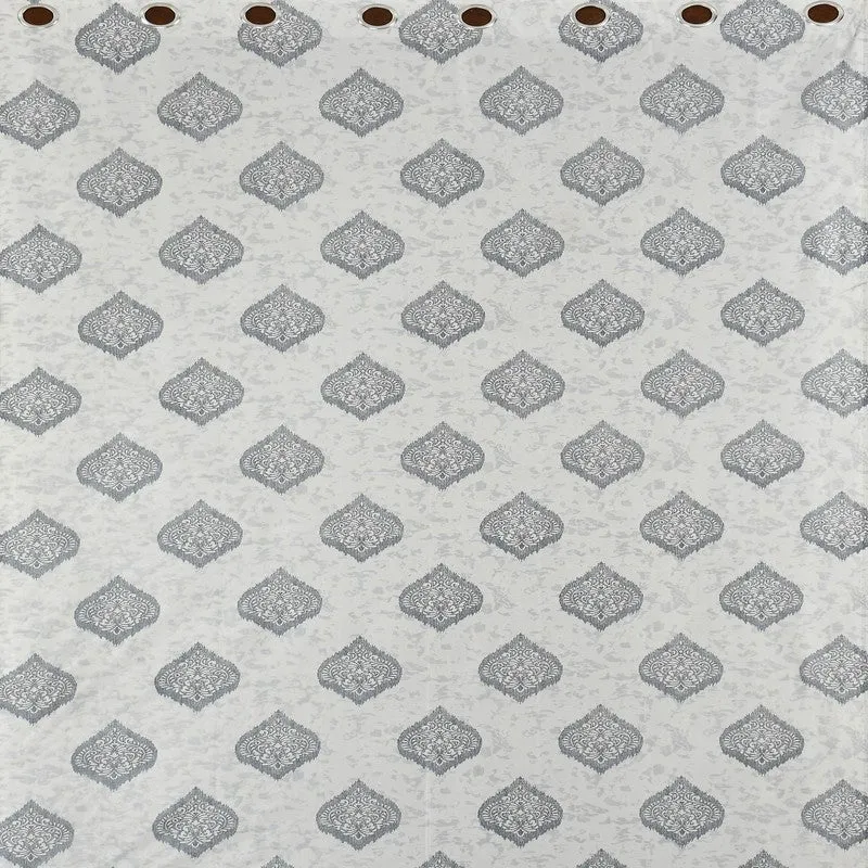 Curtique Printed Curtains (Grey) - Set Of Two media 4