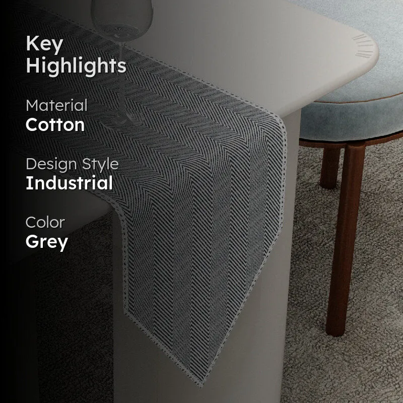 Runelle Cotton Table Runner - Grey media 2