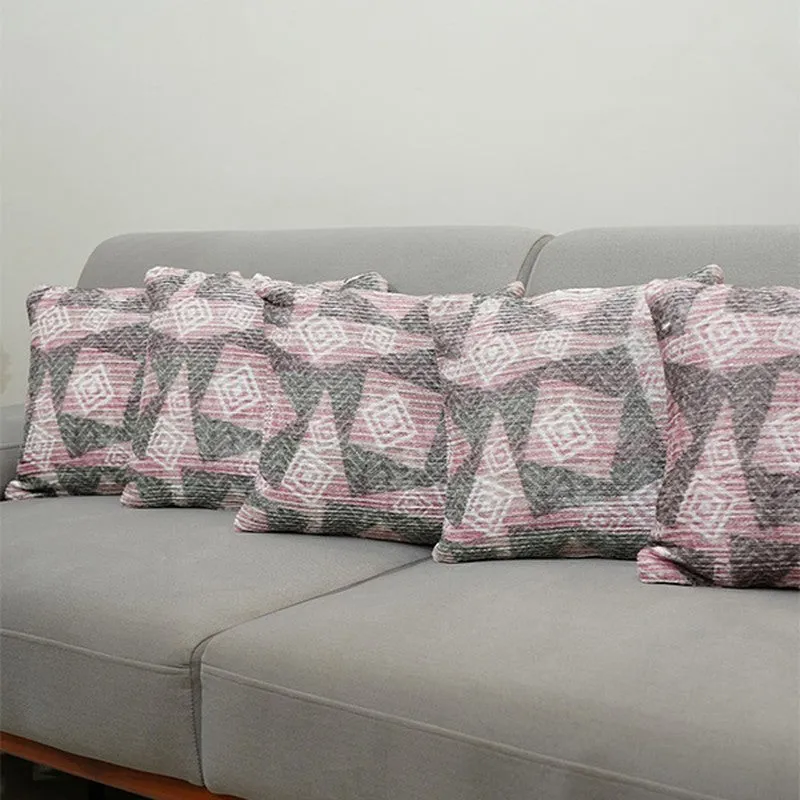 SquareDrift Cushion Cover (Mauve) - Set Of Five media 4