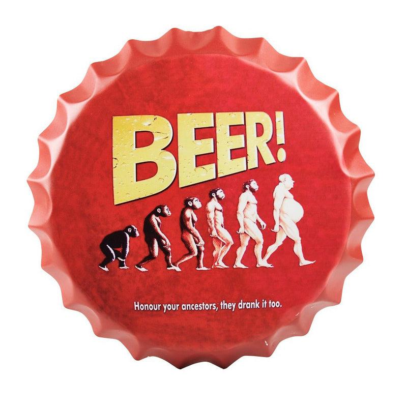 Beer Evolution Bottle Cap Metal Wall Accent media 3