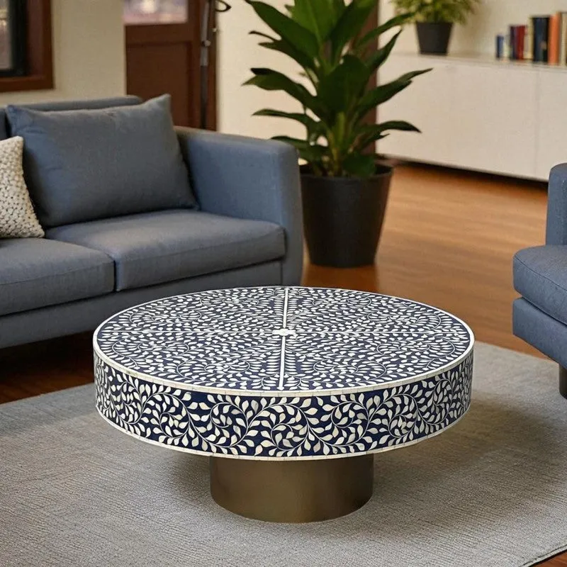 Elantra Bone Inlay Center Table - Blue media 3