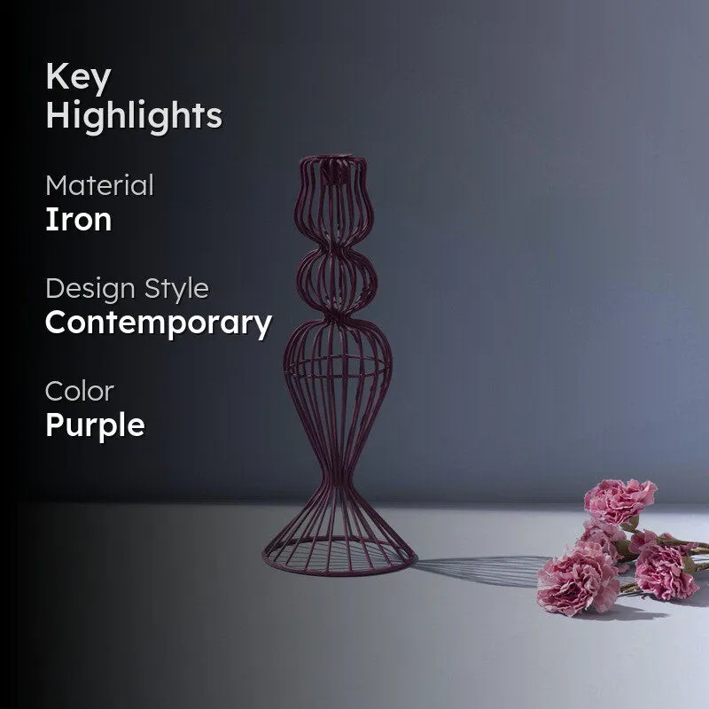 Twist Curve Candle Holder - Purple media 2