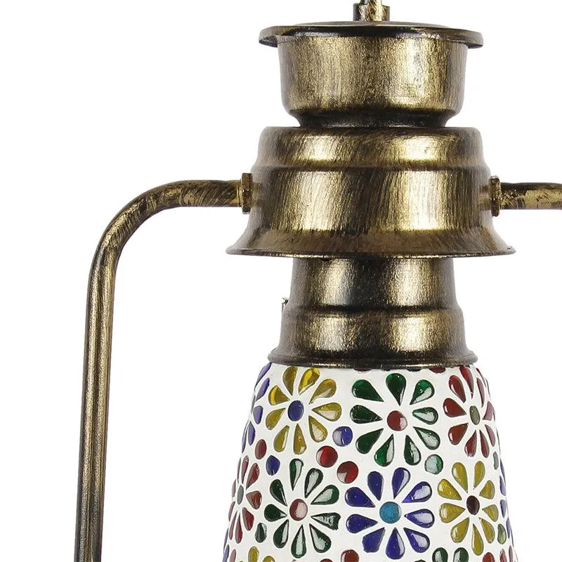 Madhura Mosaic Lantern Iron & Glass Table Lamp - Multicolor media 3