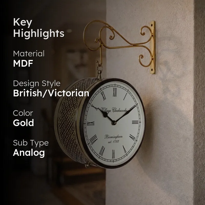 The Time Lord Wood Wall Clock - Gold media 2