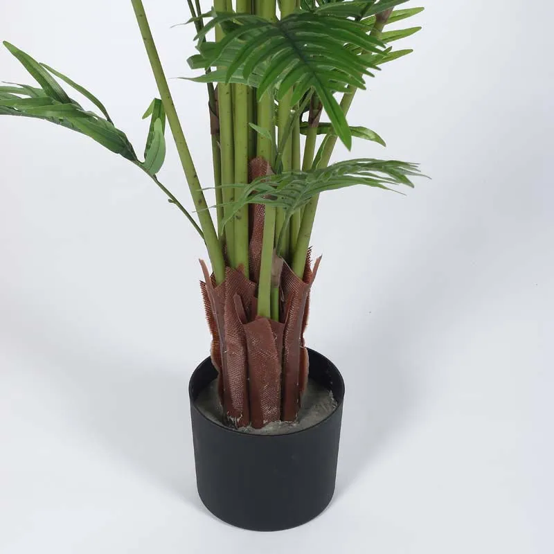 Faux Lush Areca Palm Plant With Black Plastic Pot - 6 Feet media 5