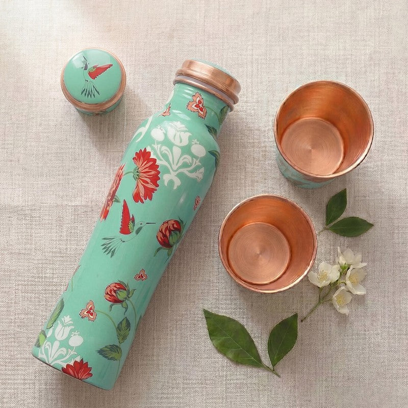 Zinnian Jazz Copper Bottle with Glasses - Three Piece Set media 4