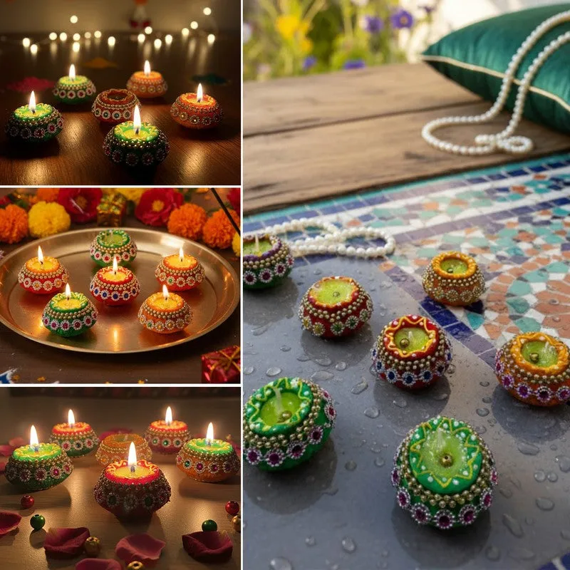 Glowmira Terracota Diyas - Set Of Six media 3