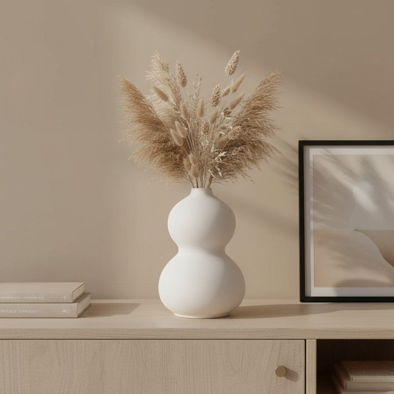 Soft Pebble Stacked Ceramic Vase