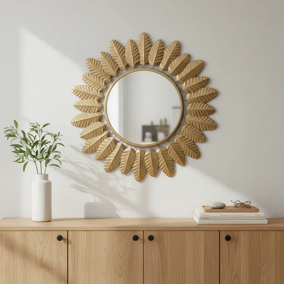 Eleya Bloom Wall Mirror - Gold media 1