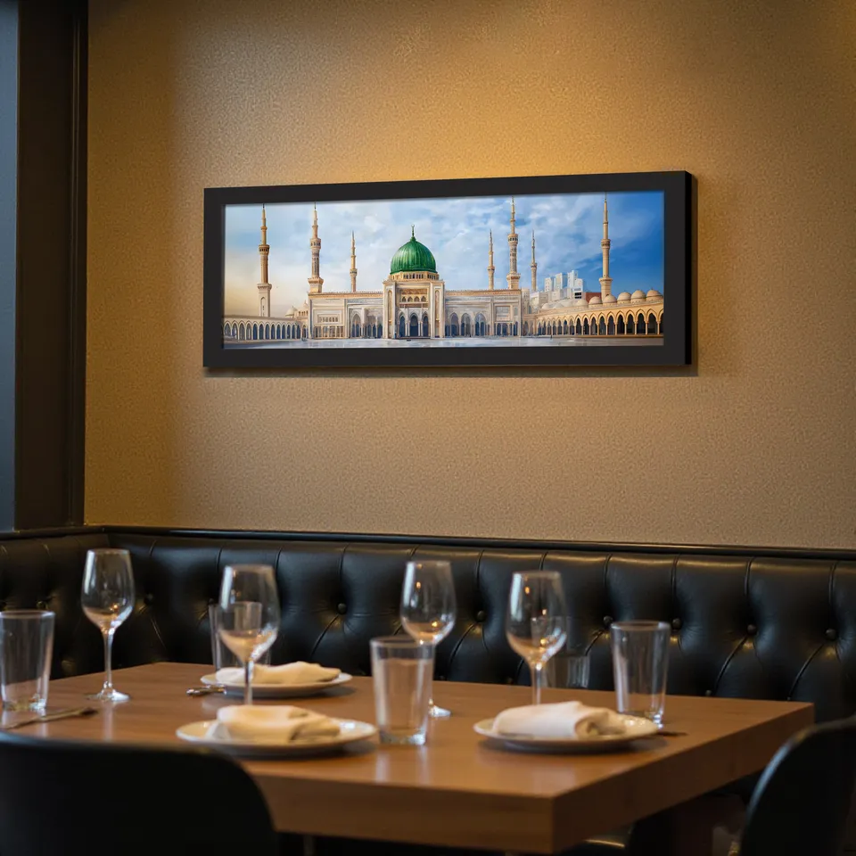 Sacred Madina Mosque Wall Art With Frame media 6