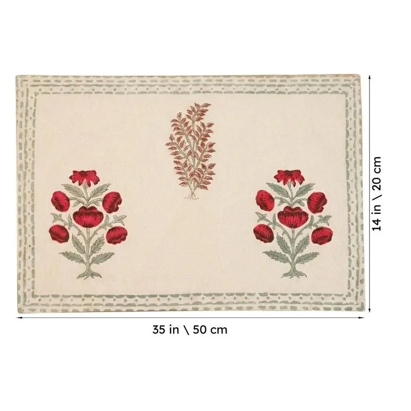 Earthy Elegance Cotton Table Mat (Red) - Set Of Six media 6