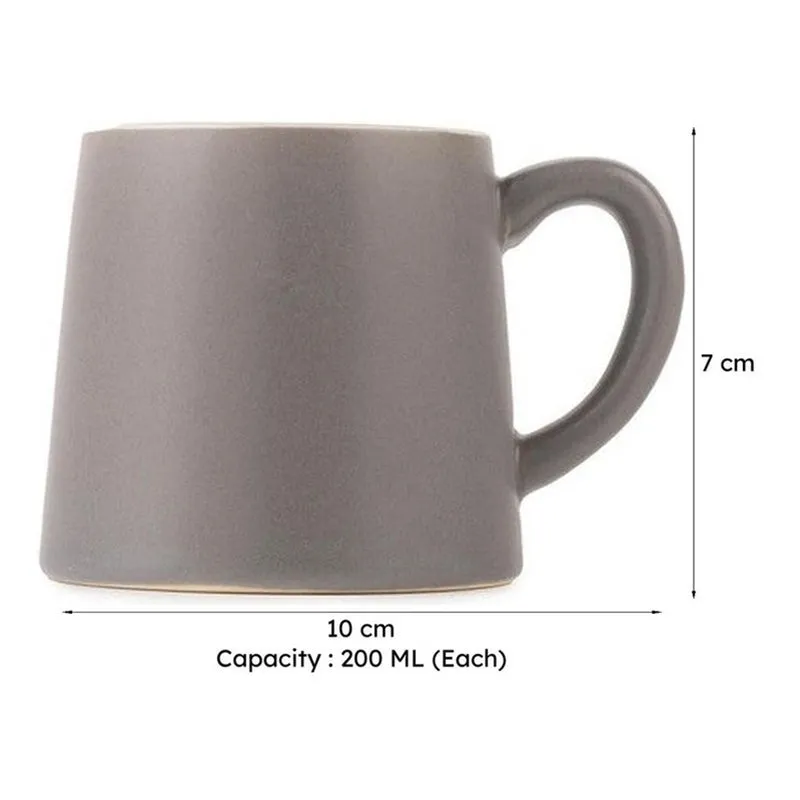 Aurelian Porcelain Tea Cup (200 mL Each) ,Grey) - Set Of Six media 9