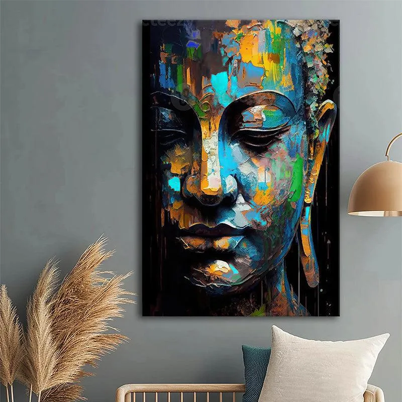 Cosmic Peace Poly Canvas Wall Painting - Multicolor media 1