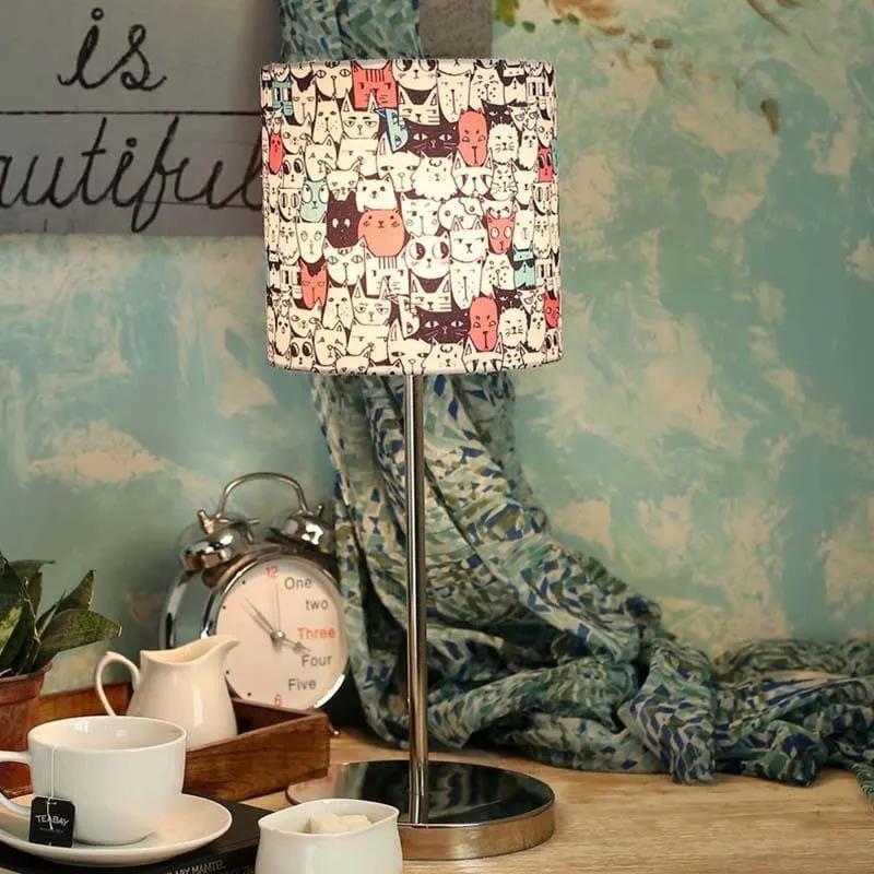 Kitties Everywhere Fabric Table Lamp - Multicolor media 1
