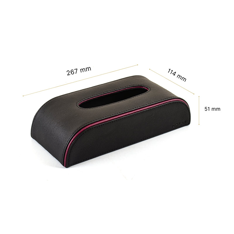 Tisca Curve Faux Leather Tissue Box - Black media 9