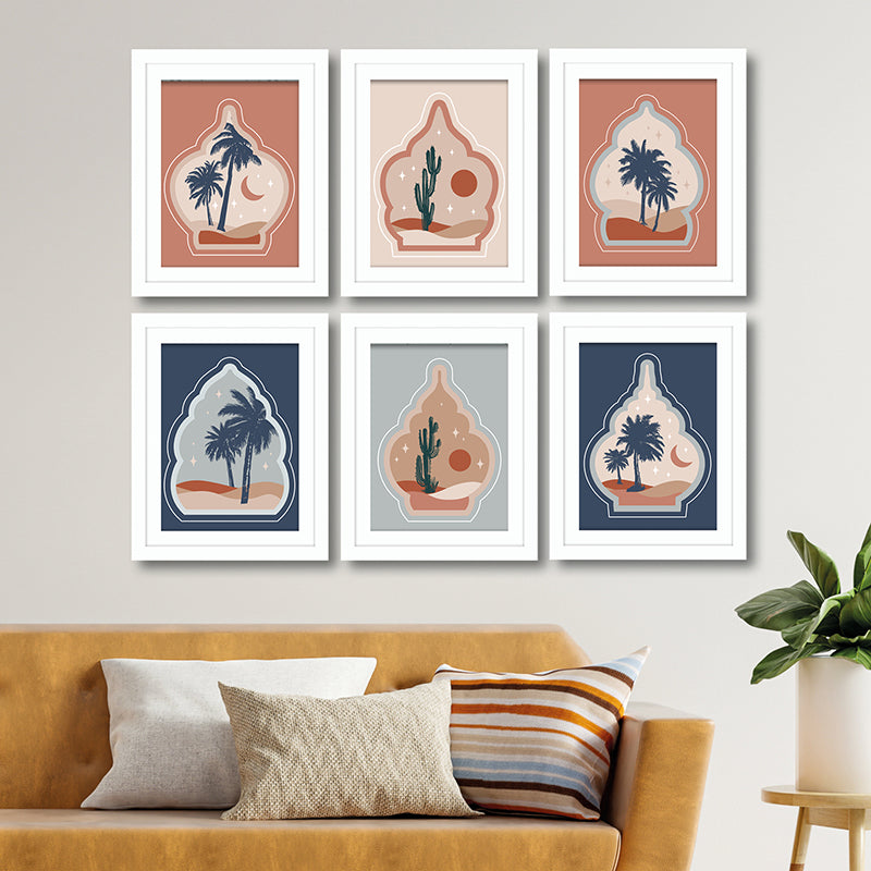 Sahara Silhouettes Wall Art With Frame - Set Of Six