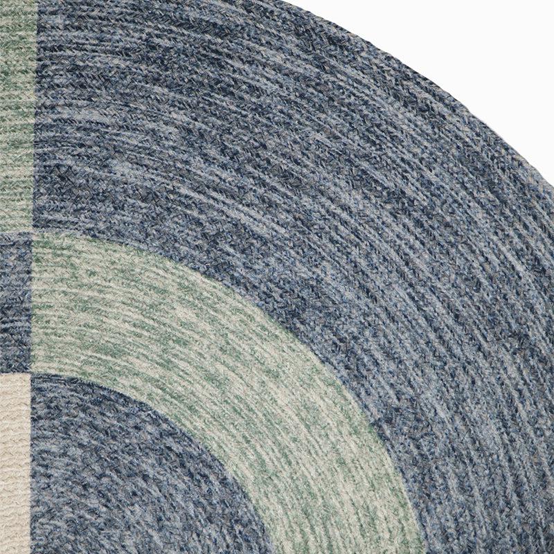 Blue Buzz Round Cotton Rug media 5