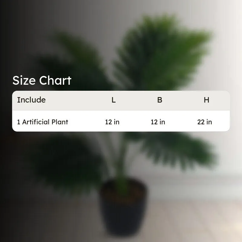 Faux Lush Areca Plam Plant With Black Plastic Pot - 1.8 Feet media 6