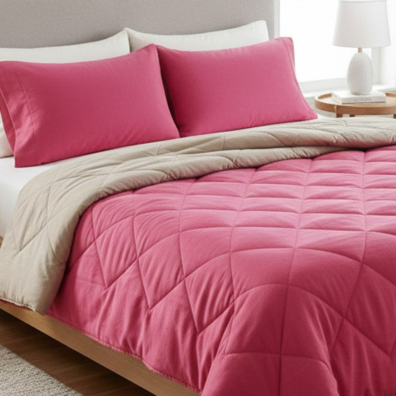 Dreamiq Reversible Comforter (Pink) - 400 GSM media 3