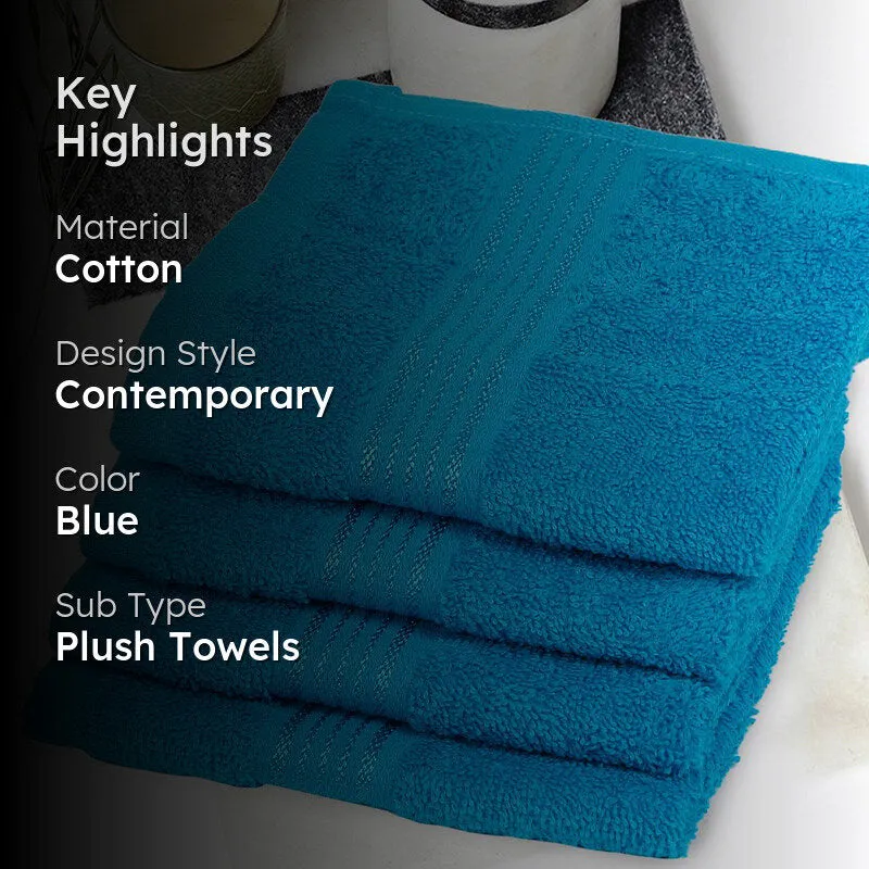Eva Quick Dry Face Towel (Blue) - Set Of Four media 2