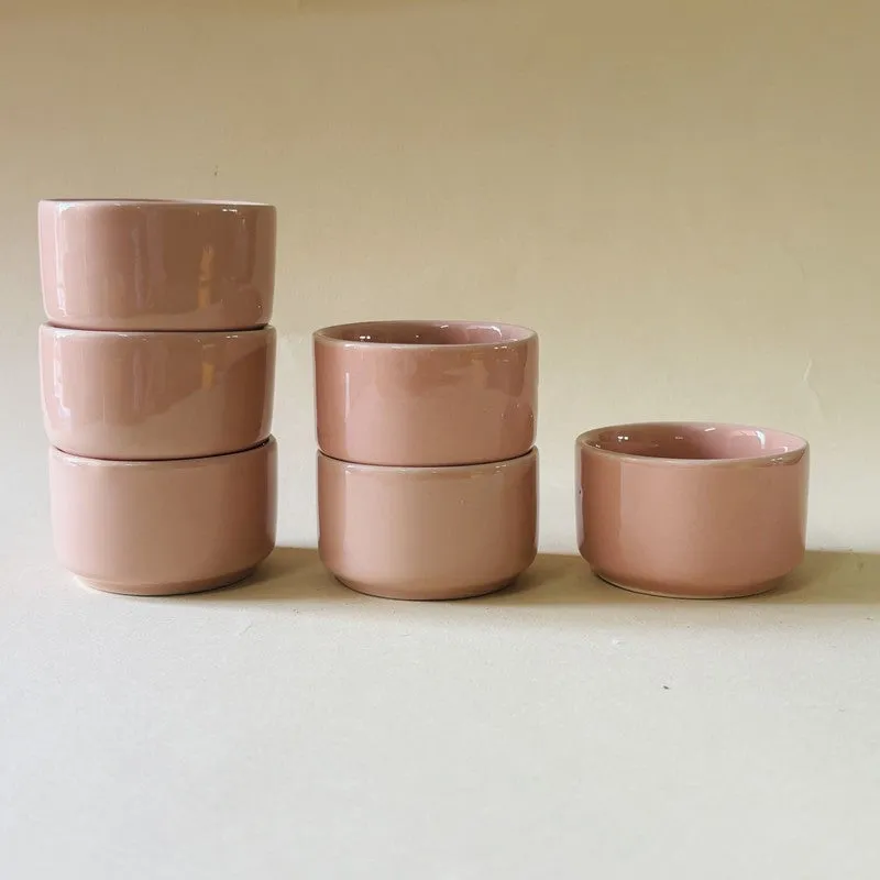 Ceramic Dip Bowls (Pink,50 mL Each) - Set Of Six media 5