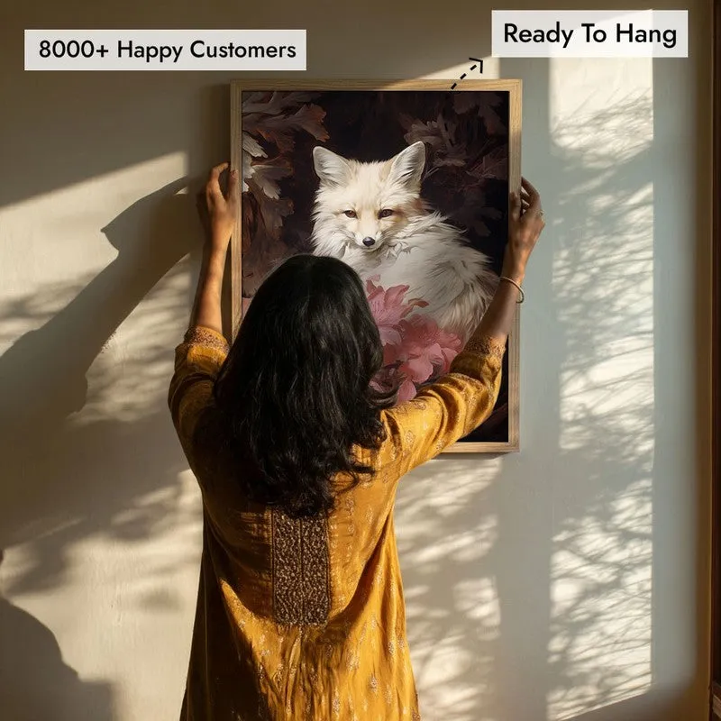 White Blossoms Archival Canvas Wall Art - Natural Brown Frame media 7