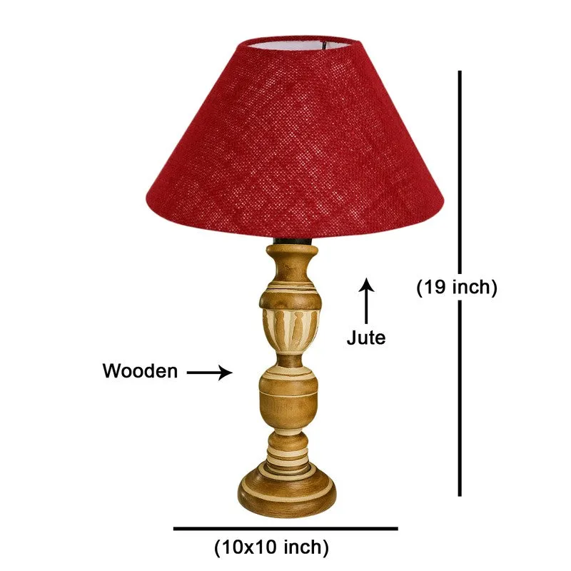 Zenrae Veil Wooden Table Lamp - Maroon media 8