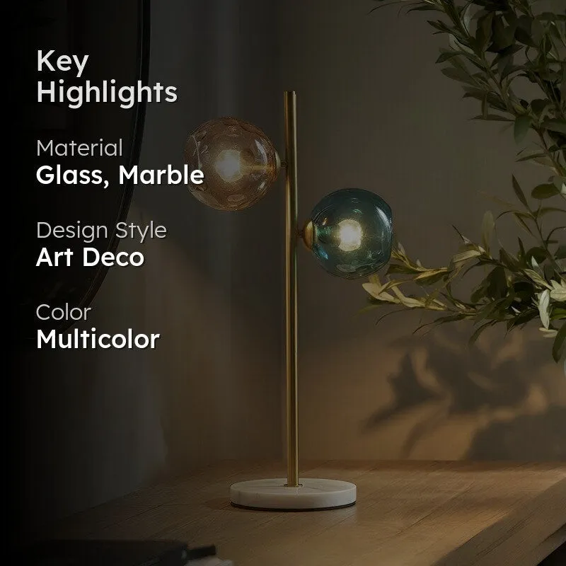 AarviDecor Brighton Designer Glass Table Lamp - Multicolor media 2