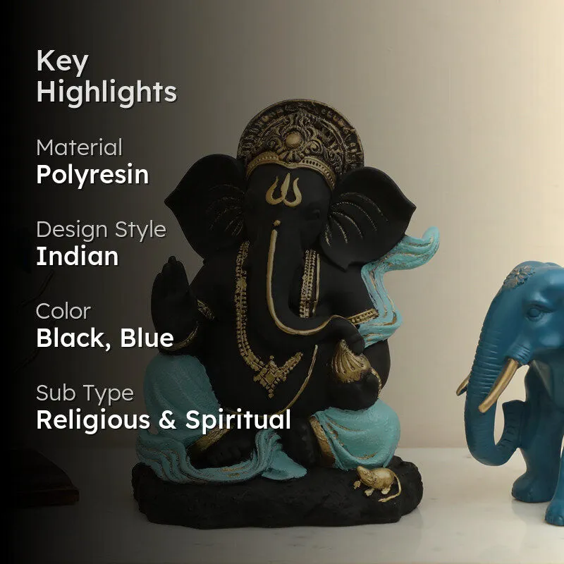 Turquoise Robed Ganesha Showpiece media 2