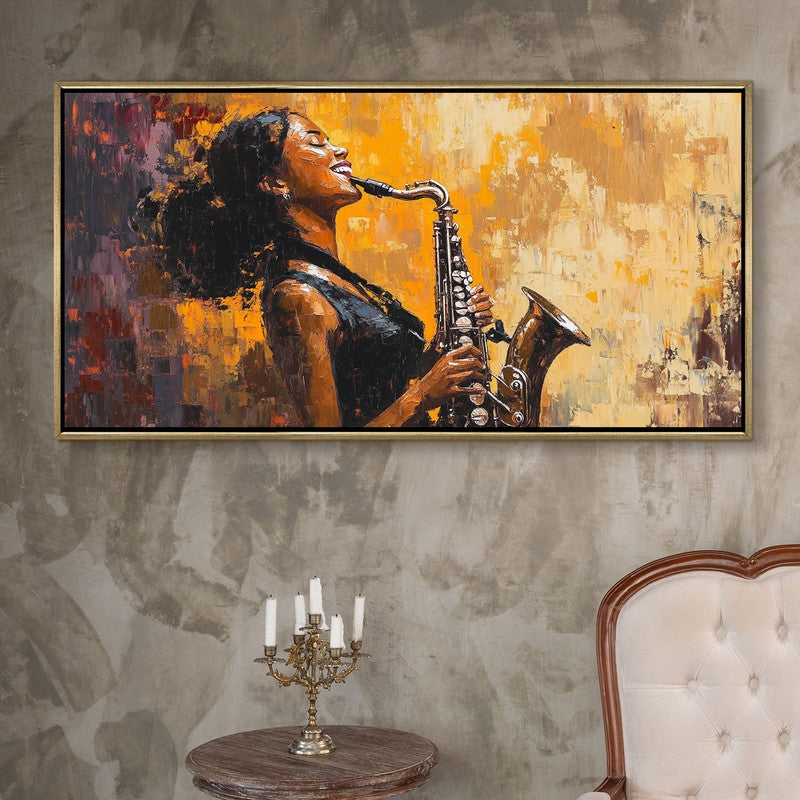 Gilded Canvas Wall Painting With Frame
