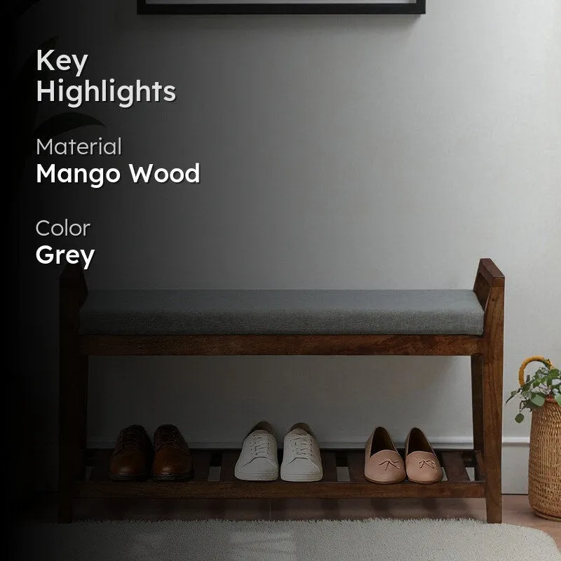 Drift Mango Wood Shoe Rack - Grey media 2