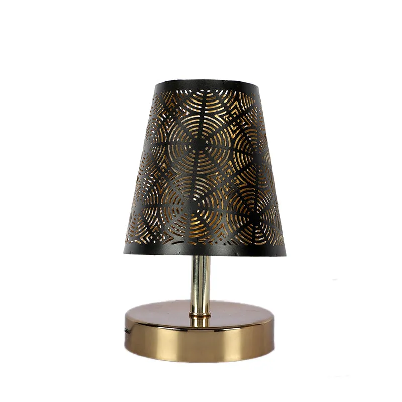 Alba Etched Metal Table Lamp - Black,Gold media 3