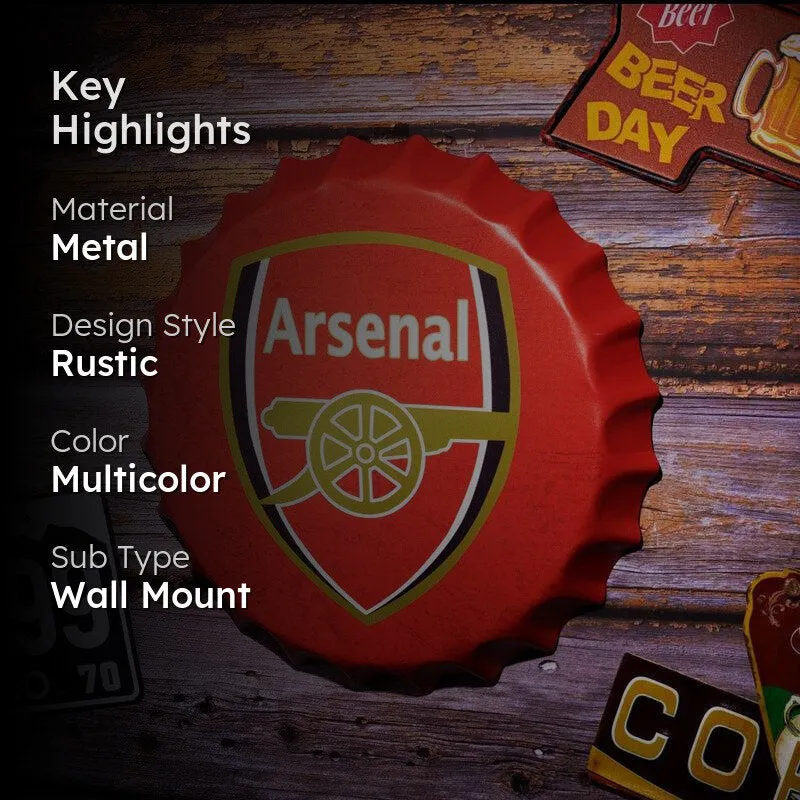 Arsenal Bottle Cap Metal Wall Accent media 2