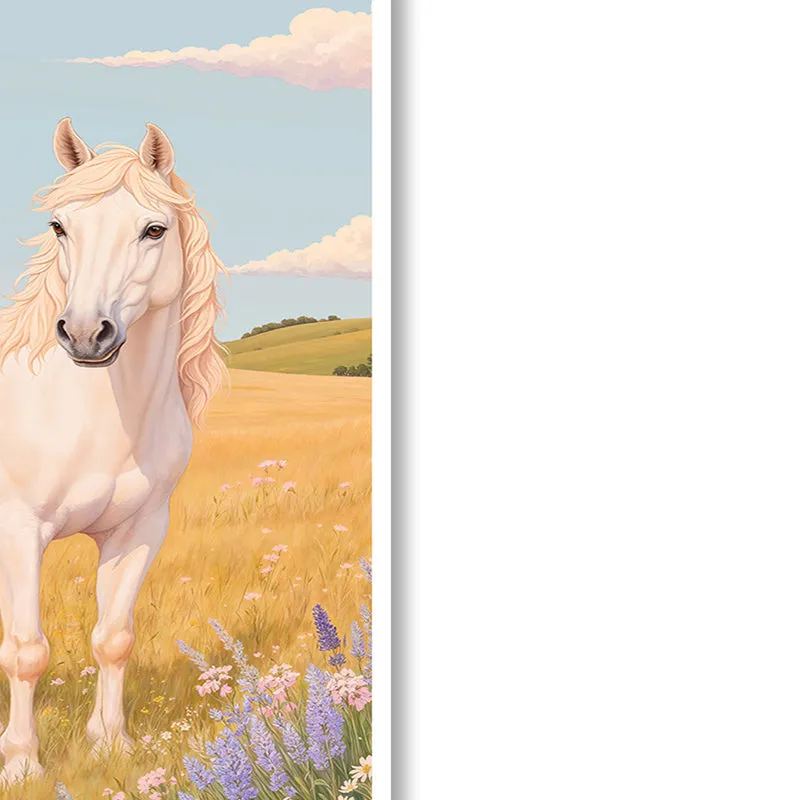 Gazing Horse Wall Art with White Frame media 4