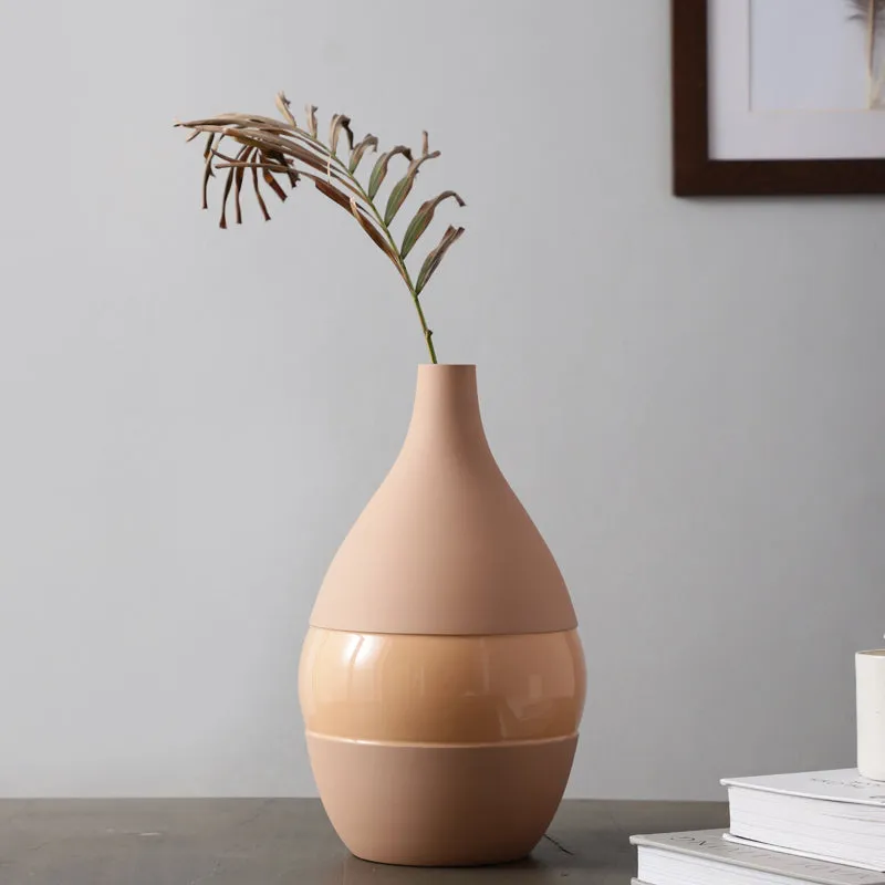 Yato Enamel Vase (Beige) - Large media 1