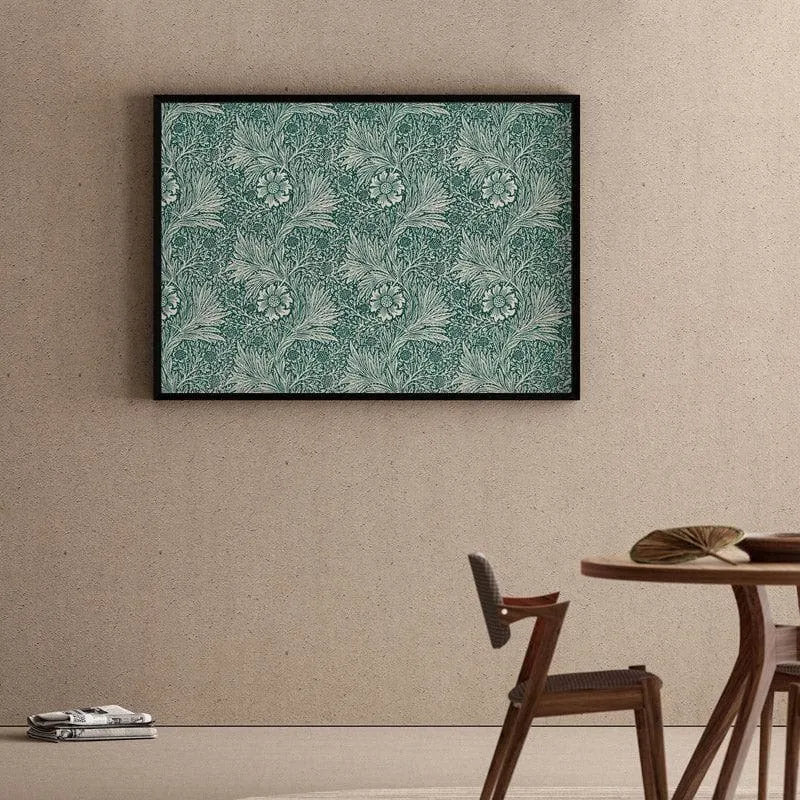 Green Goras Canvas Wall Painting - Black Frame media 1
