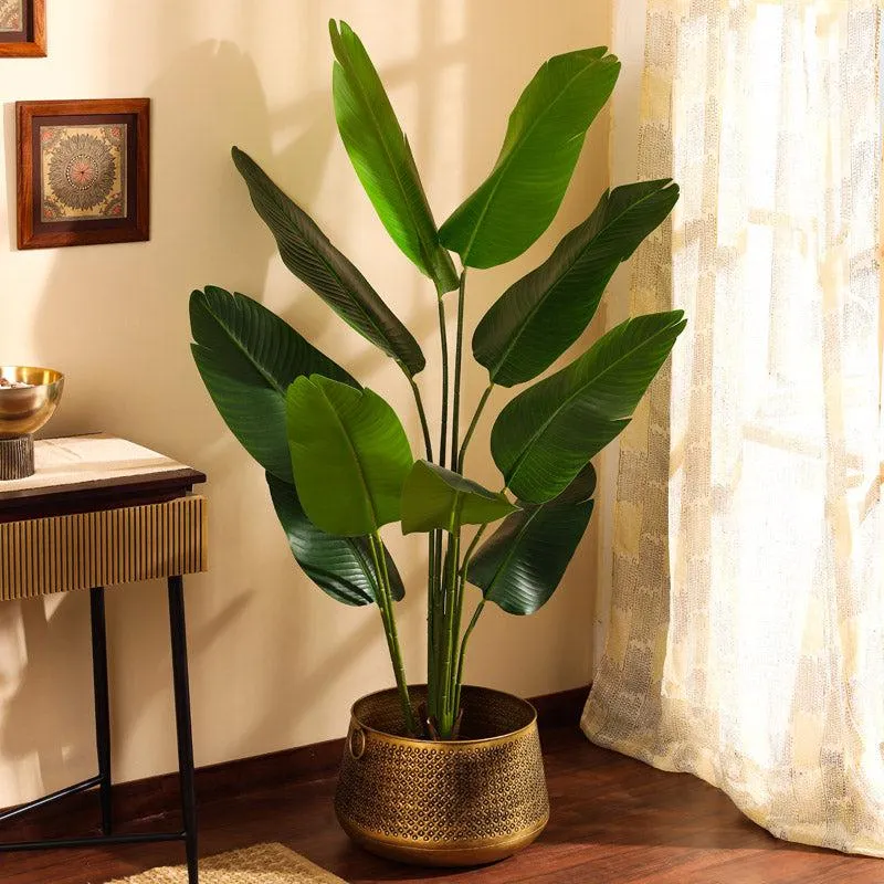 Artificial Realistic Banana Plant With Black Plastic Pot - 5.2 Feet media 1
