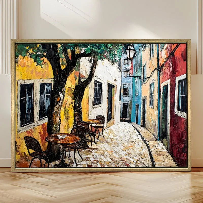 Sunlit Stone Canvas Wall Painting With Frame media 4