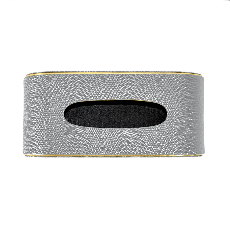 Tisquo Curve Faux Leather Tissue Box - Grey media 5