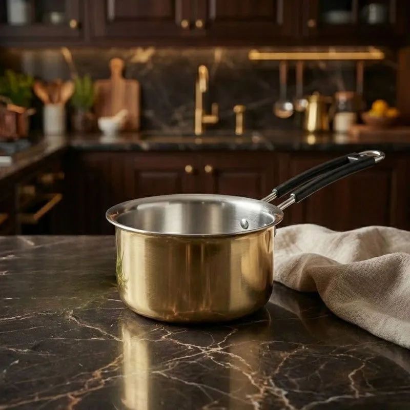 Dipora Brass Sauce Pan - 1800 ML media 3