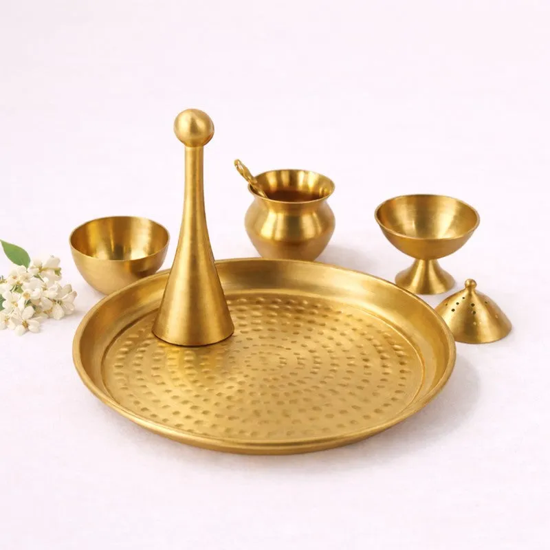 Swarn Aarati Brass Puja Thali media 3