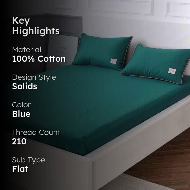 Gaudy in Teal Cotton Bedsheet - 210 TC media 2