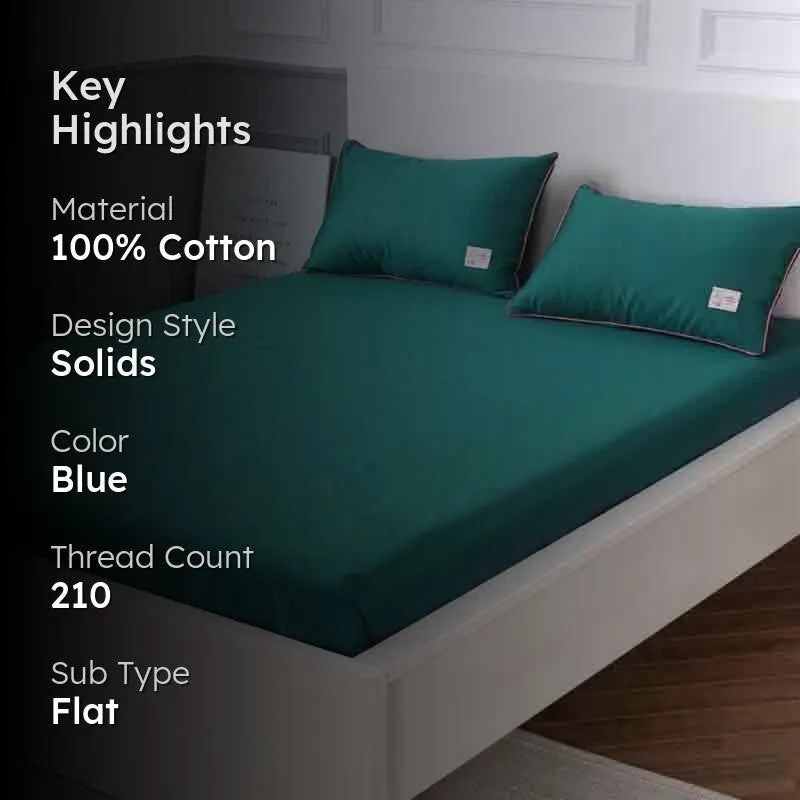 Gaudy in Teal Cotton Bedsheet - 210 TC media 2
