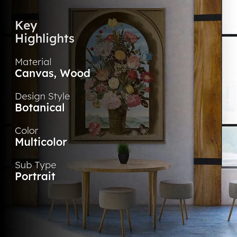 Vase Of Flowers By Window Wall Painting - Gallery Wrap media 2
