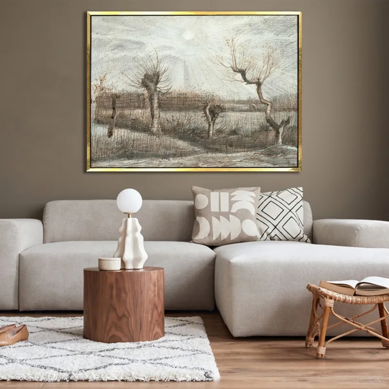 Bare Orchard Canvas Wall Painting With Frame media 4