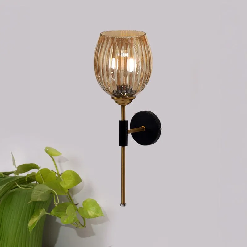 Golden Amber Glass Wall Lamp media 3