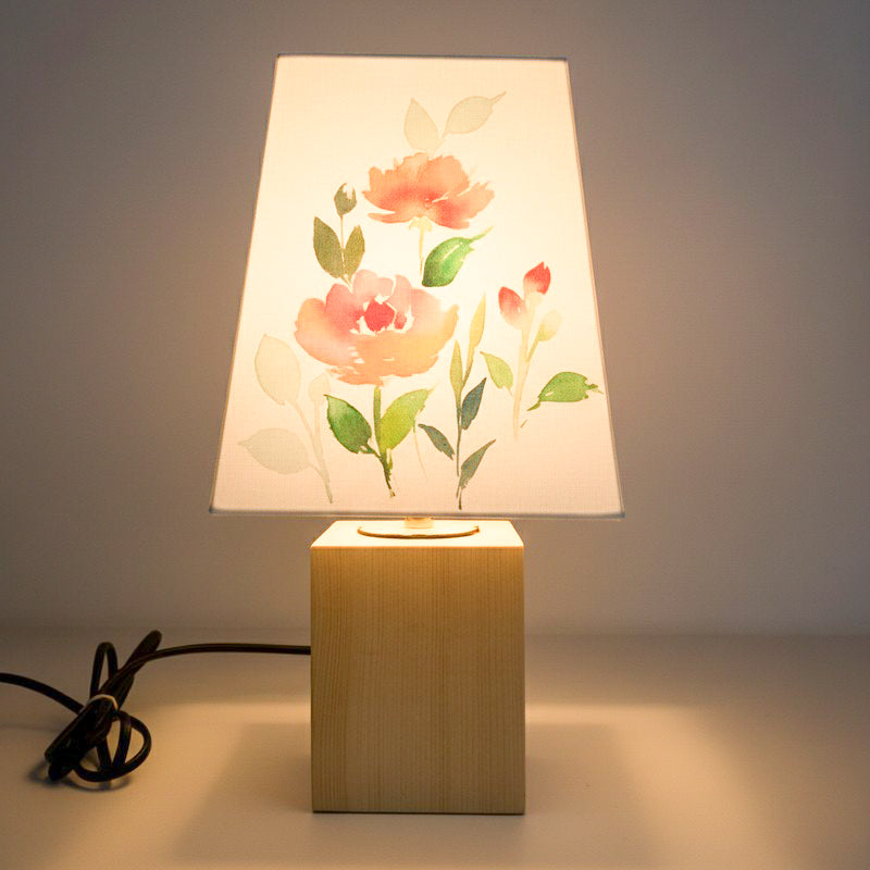 Musica Blossom Empire Handpainted Fabric Table Lamp - Multicolor