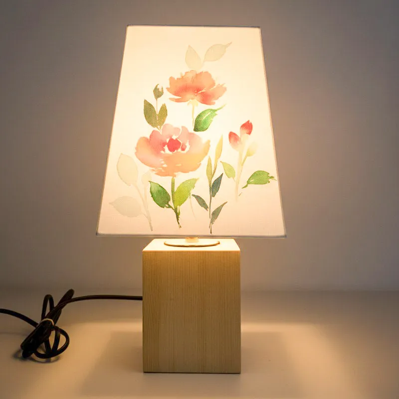 Musica Blossom Empire Handpainted Fabric Table Lamp - Multicolor media 1