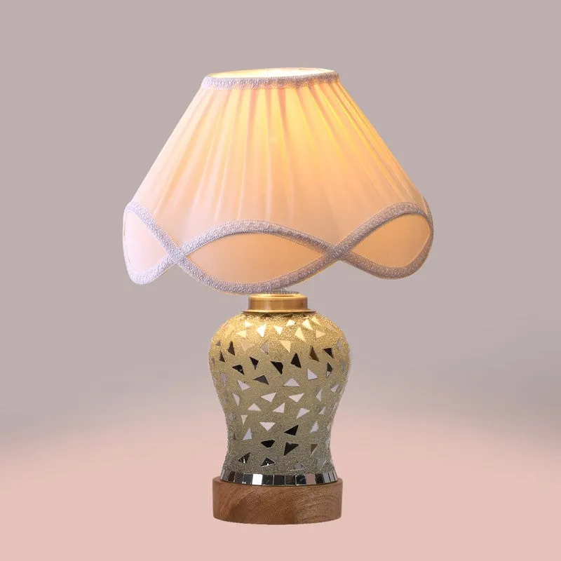 Liora Arc Pleated Wooden Table Lamp - Multicolor media 6